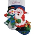 thumbnail image 1 of Design Works Felt Stocking Applique Kit 16" Long-Santa & Snowman, 1 of 2