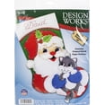 thumbnail image 1 of Design Works Felt Stocking Applique Kit 18" Long-Santa W/Kitten, 1 of 2