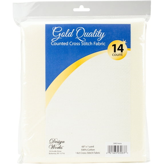 Design Works Gold Quality Aida 14 Count 60"X36"-Ivory