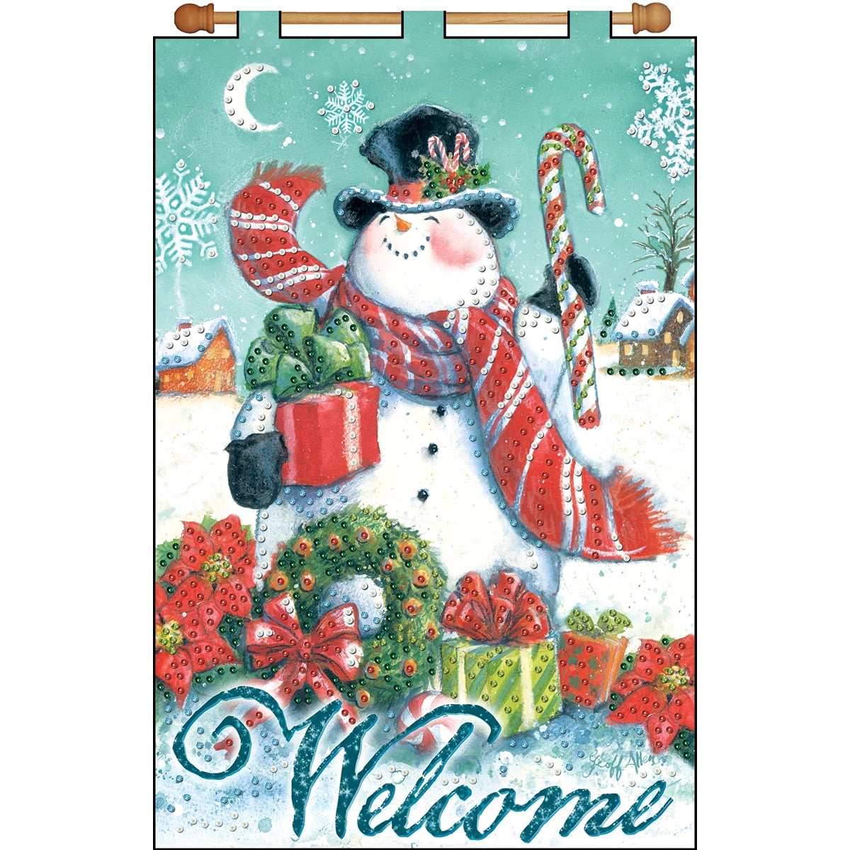 Design Works Jeweled Banner Kit Snowman