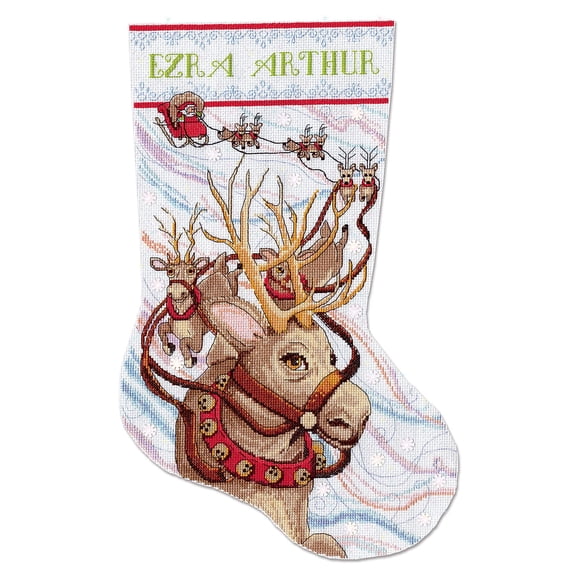 Design Works Reindeer Ride Stocking Counted Cross-Stitch Kit