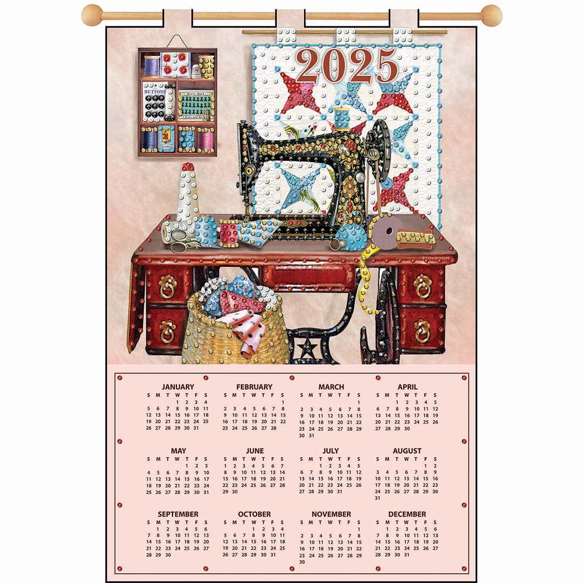 Design Works™ Sewing Room Calendar Felt & Sequin Kit