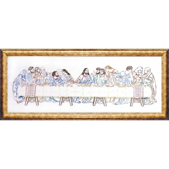 Tobin Last Supper Stamped Embroidery Kit, 9" x 24", Stitched In Floss