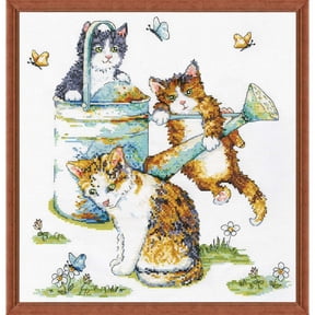 Design Works Watering Can Cats Counted Cross-Stitch Kit
