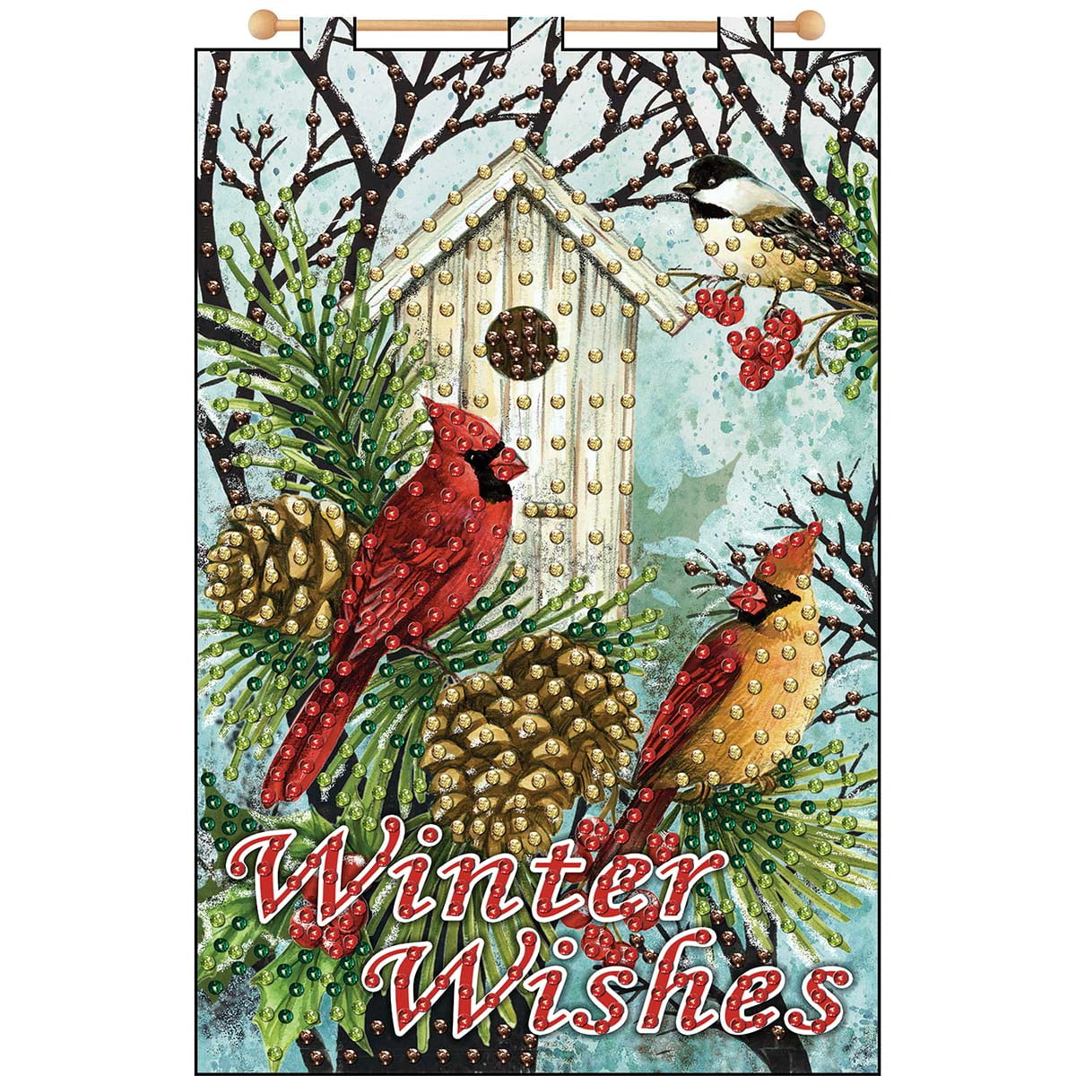 Design Works™ CardinalsJanuary Banner Felt & Sequin Kit