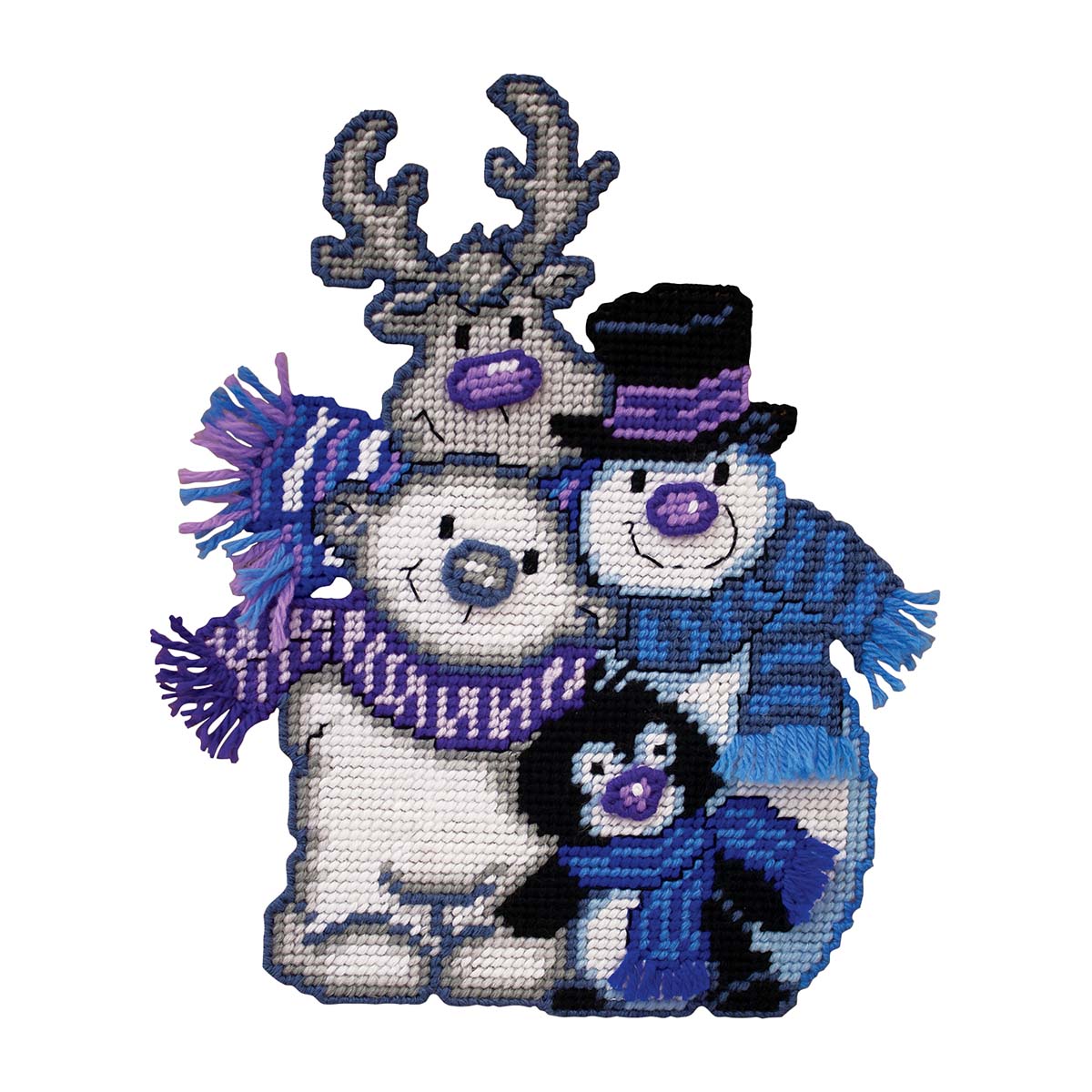 Design Works™ Winter Pals Wall Hanging Plastic Canvas Kit