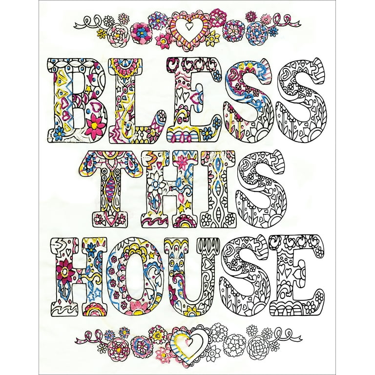Design Works/Zenbroidery Stamped Embroidery Kit 12 design-works-zenbroidery-stamped-embroidery-kit-12-x12-bless-this-house-walmart-com