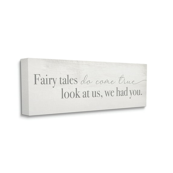 Design by Daphne Polselli Fairy Tales Come True Inspirational Family Children Phrase 48 in x 20 in Painting Canvas Art Print, by Stupell Home Décor