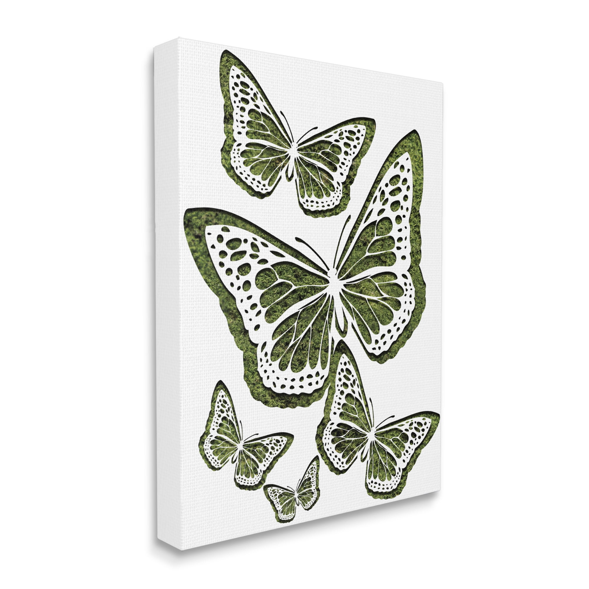 Design by Daphne Polselli Minimal Queen Butterfly Silhouette over Grass Pattern 16" x 20" Painting Canvas Art Print, by Stupell Home Décor