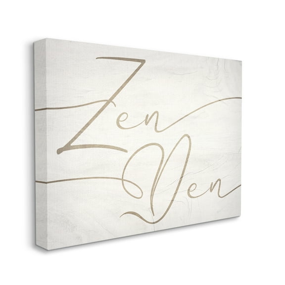 Design by Daphne Polselli Relaxing Zen Den Sign Minimal Charming Typography 20 in x 16 in Painting Canvas Art Print, by Stupell Home Décor