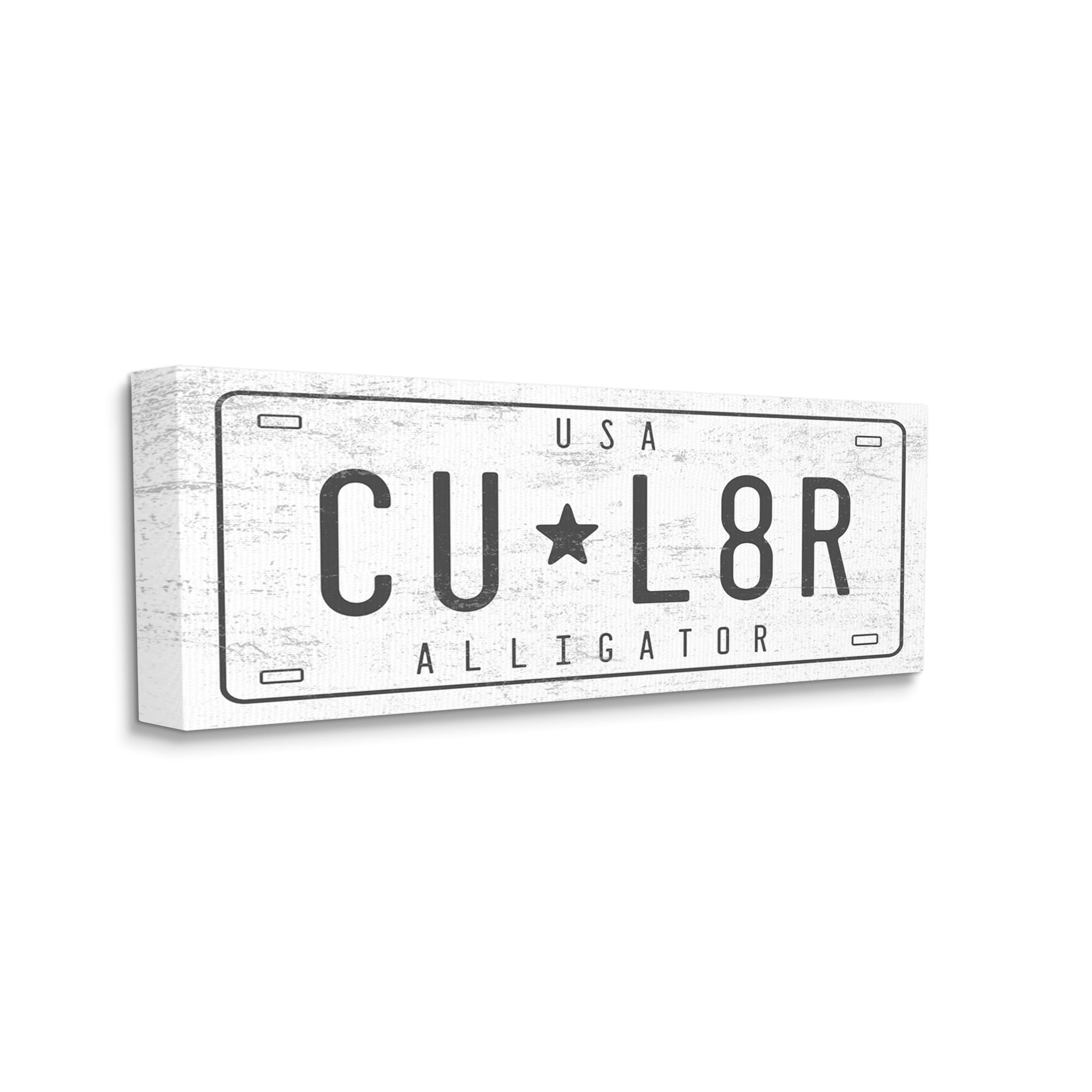 Stupell Industries See You Later Alligator Humor Vintage License Plate, 17 x 40, Design by Daphne Polselli
