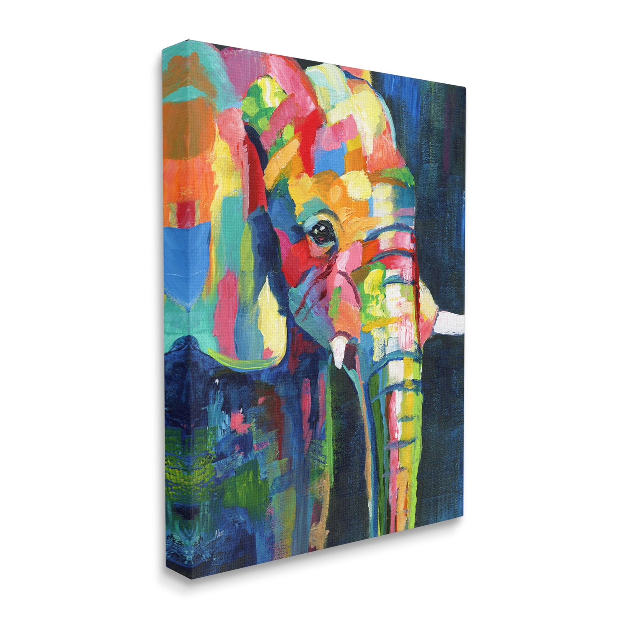 Design by Nan Contemporary Elephant Painting Abstract 16 in x 20 in Painting Canvas Art Print, by Stupell Home Décor