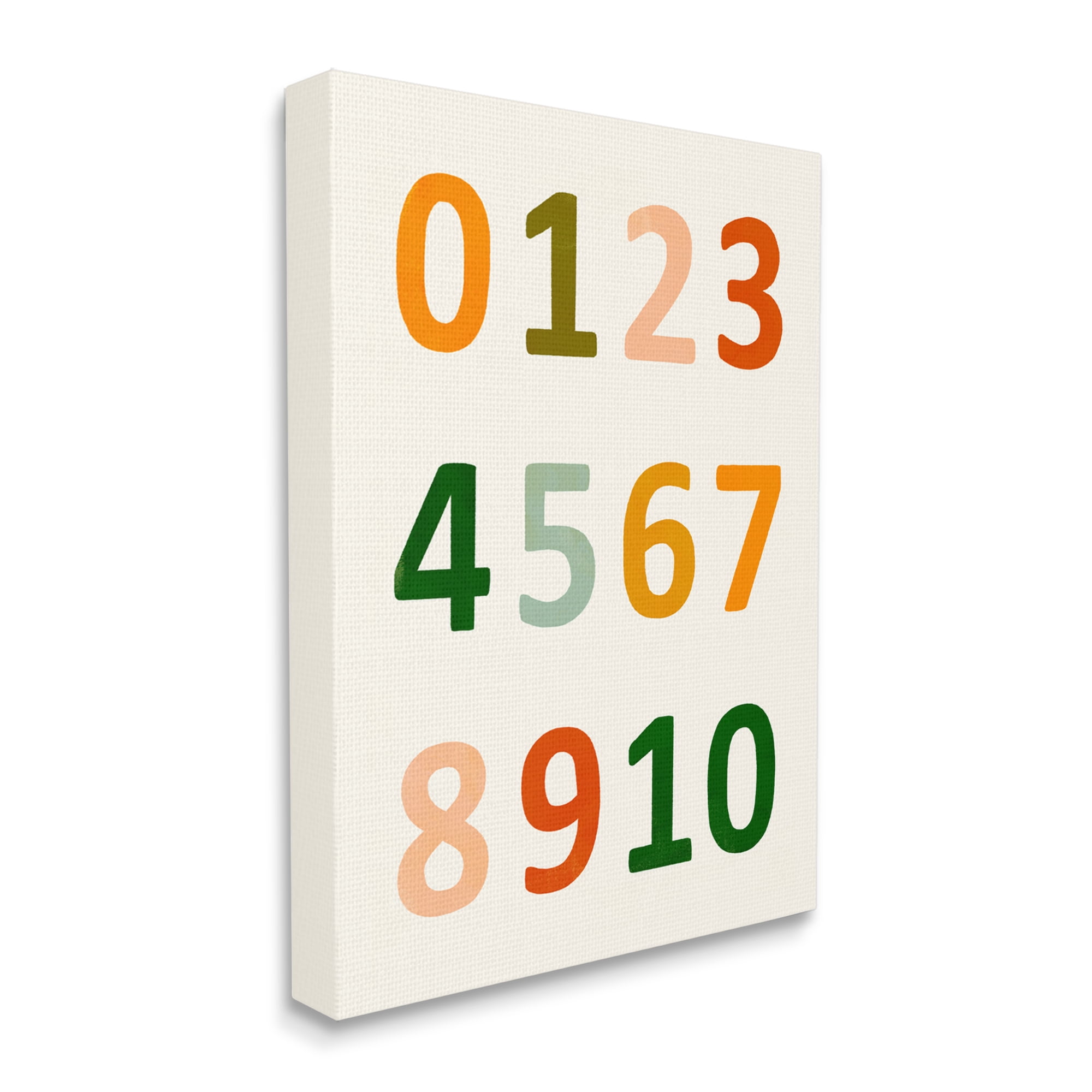 Stupell Industries 123 Number Chart Soft Earth Tone Terracotta Numeric, 36 x 48, Design by Victoria Borges