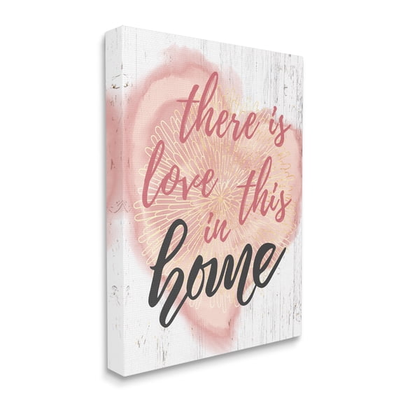 Design by Ziwei Li Love In This Home Phrase Floral Pattern Heart 30 in x 40 in Painting Canvas Art Print, by Stupell Home Décor