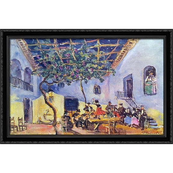 Design for Bizet's opera 'Carmen' 40x28 Large Black Ornate Wood Framed Canvas Art by Pyotr Konchalovsky