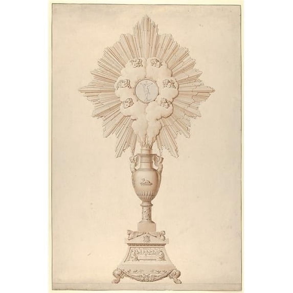 Design for a Monstrance (Presented to the City of Trieste by King Louis XVIII) Poster Print by Louis Lafitte (French