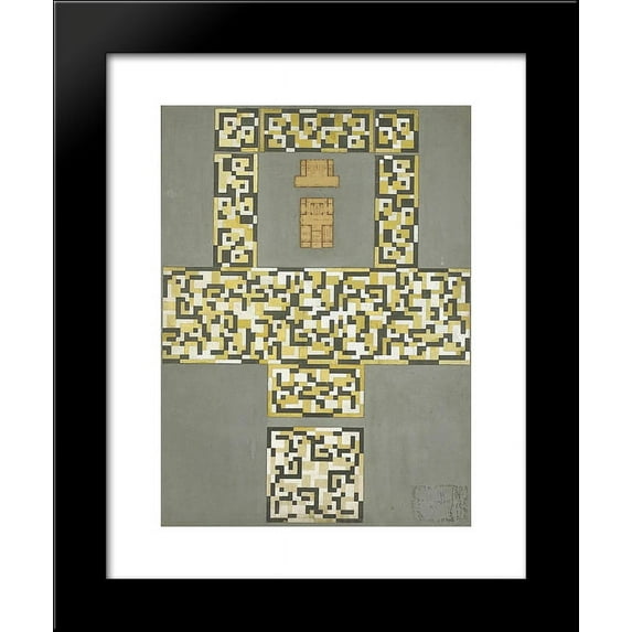 Design for a tile floor, and entrance hall 20x24 Framed Art Print by Theo van Doesburg