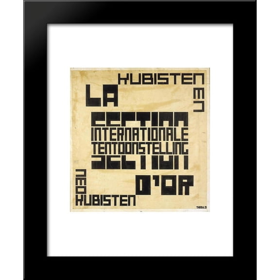 Design for an exhibition poster for La Section d'Or 20x24 Framed Art Print by Theo van Doesburg