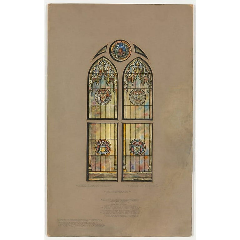 Design for double lancet window Poster Print by Louis Comfort Tiffany (18 x  24) 