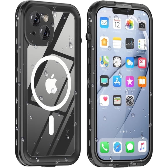 Compatible for iPhone 14 Plus Case Waterproof, Full Body Underwater Dustproof Shockproof Case Built-in Screen Protector - Clear