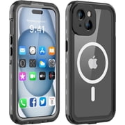 Design for iPhone 15 Case Waterproof, Full Body Underwater Dustproof Shockproof Case Built-in Screen Protector - Clear