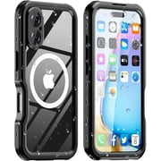 Compatible for iPhone 16 Case Waterproof, Full Body Underwater Dustproof Shockproof Case Built-in Screen Protector - Clear