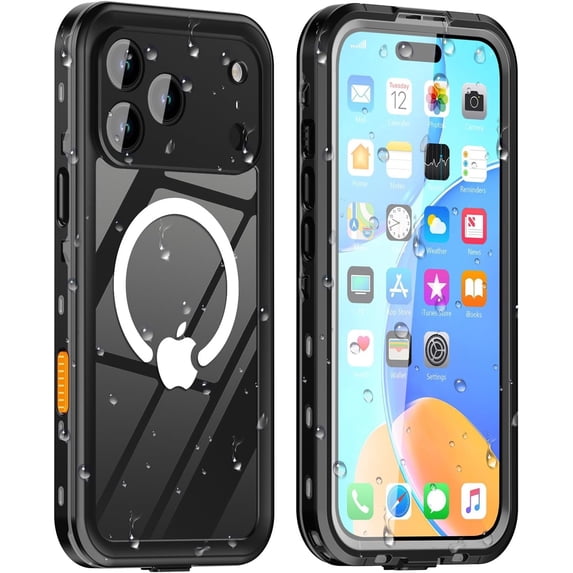 Design for iPhone 17 Pro Max Case Waterproof, Full Body Underwater Dustproof Shockproof Case Built-in Screen Protector - Clear