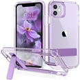 thumbnail image 1 of Design for iPhone 11 Case with Stand, Cases for iPhone 11, Slim Shockproof Bumper Metal Kickstand Cover Shockproof Hard Protective Phone Case for Apple iPhone 11 6.1", Purple, 1 of 8