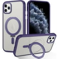 thumbnail image 1 of Design for iPhone 11 Pro Max Magnetic Case with Invisible Stand [Compatible with Magsafe], Full Body Protective Cover Slim Shockproof Phone Case for Apple iPhone 11 Pro Max 6.5", Purple, 1 of 16