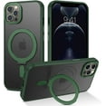 thumbnail image 1 of Design for iPhone 12 Pro Case,iPhone 12  Case with Invisible Stand [Compatible with Magsafe], Full Protection Cover Slim Shockproof Phone Case for Apple iPhone 12/12 Pro 6.1", Green, 1 of 16