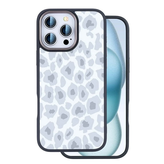Design For iPhone 16 Phone Case,Luminous Leopard Pattern Designing,Shockproof Protective Case for Women Girls, Slim Anti-Scratch Skin Feeling Rugged Anti-fall Phone Case Cover,White