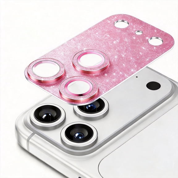 Volt for iPhone 17 Pro Max Camera Lens Protector Bling, 9H Tempered Glass Camera Screen Cover, Ultra HD Individual Camera Protectors for iPhone 17 Pro Max, Pink