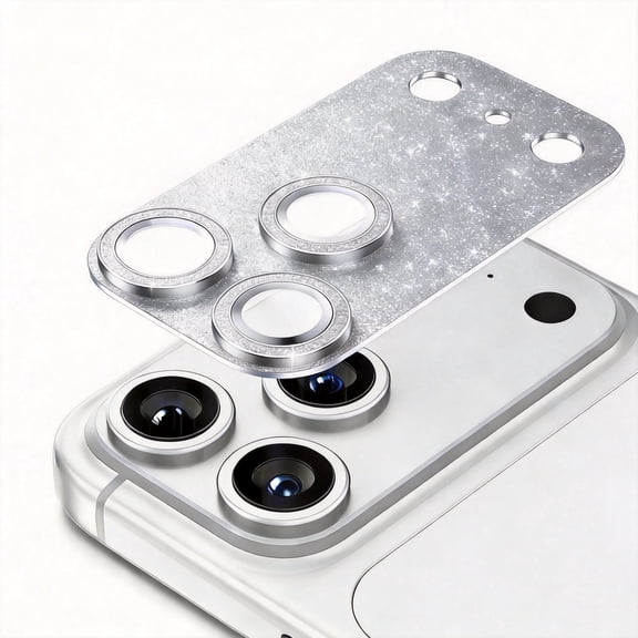 Volt for iPhone 17 Pro Max Camera Lens Protector Bling, 9H Tempered Glass Camera Screen Cover, Ultra HD Individual Camera Protectors for iPhone 17 Pro Max, Silver