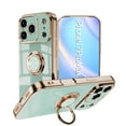 thumbnail image 1 of Design for iPhone 17 Pro Max Case, Soft TPU Edge Plating 360 Degree Rotation Ring Holder Kickstand Protective Anti-Scratch Cover Magnetic Work with Car for iPhone 17 Pro Max, Mint, 1 of 3
