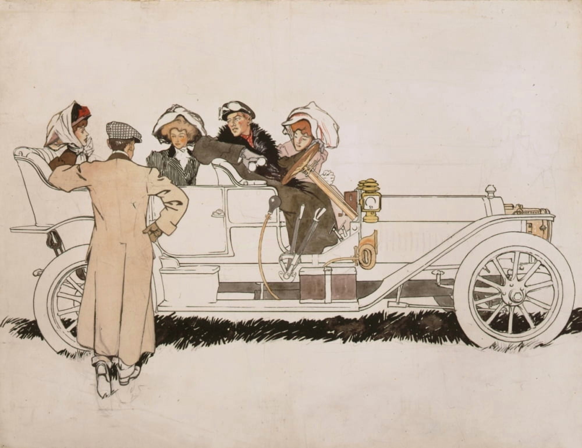 Design study for advert for Pierce Arrow automobiles c1915 Canvas Art - Edward Penfield (18 x 24)