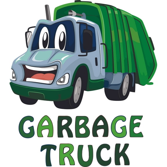Design with Vinyl Happy Garbage Truck Wall Decal