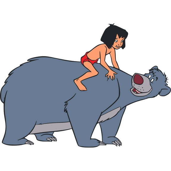 Design with Vinyl Jungle Book Mowgli and Baloo Bear Wall Stickers