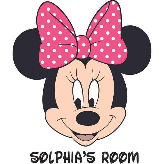 Design with Vinyl Minnie Mouse Polka Bow Cartoon Wall Decal