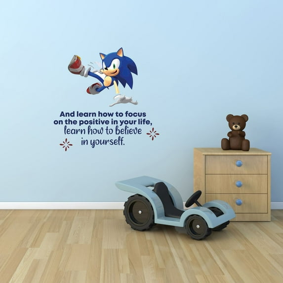 Design with Vinyl Positive Sonic Hedgehog Life Quote Wall Decal