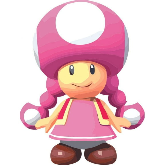 Design with Vinyl Toadette Pink Mushroom Girl Super Mario Bros Wall Decals and Stickers