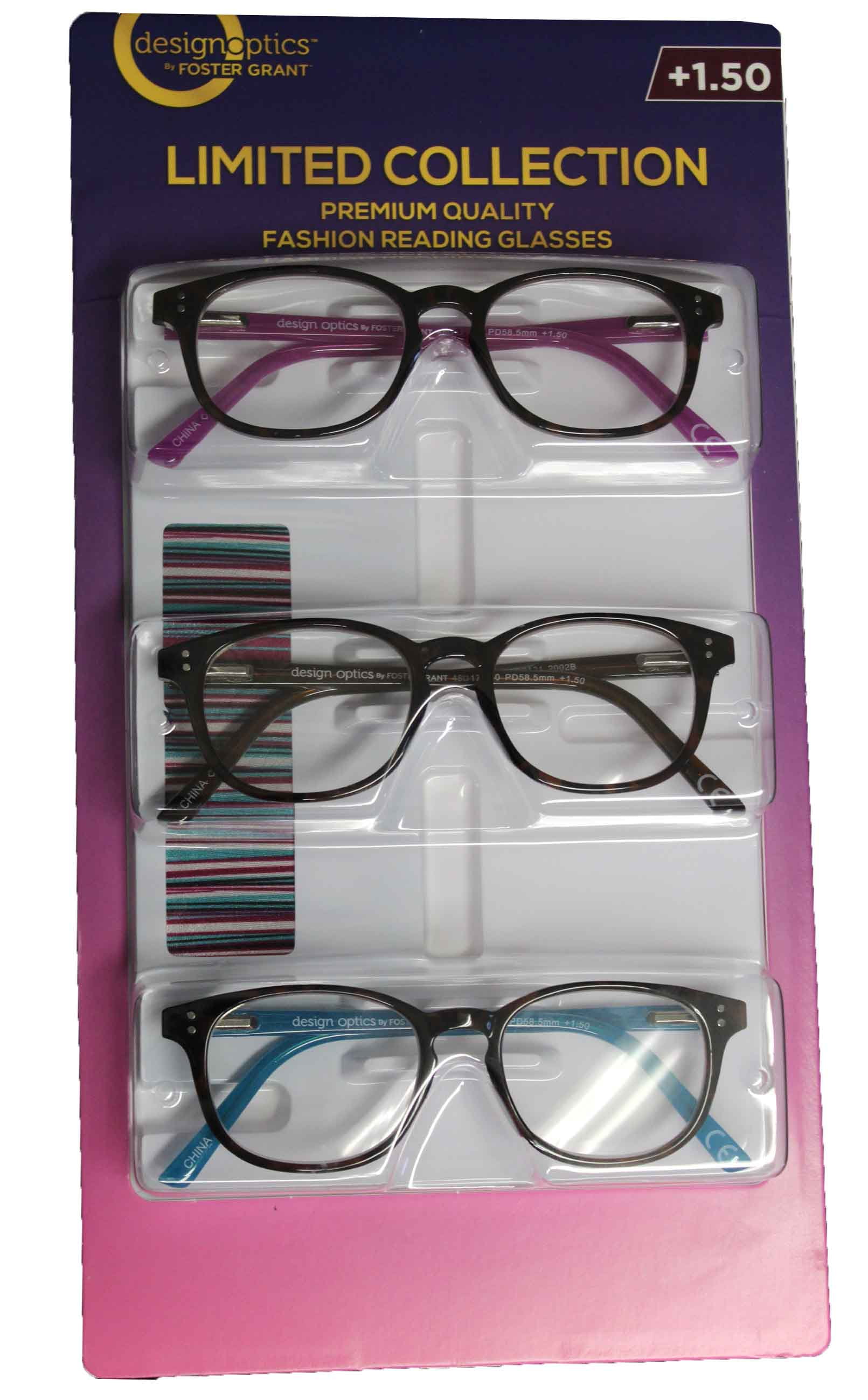 DesignOptics by Foster Grant Limited Collection Fashion Reading Glasses 1.25 Walmart