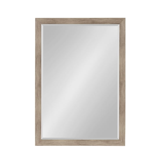 DesignOvation 27 x 39 Wall Mirror, Rustic Brown