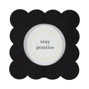 DesignOvation 4x4 Scalloped Black Decorative Tabletop Picture Frame