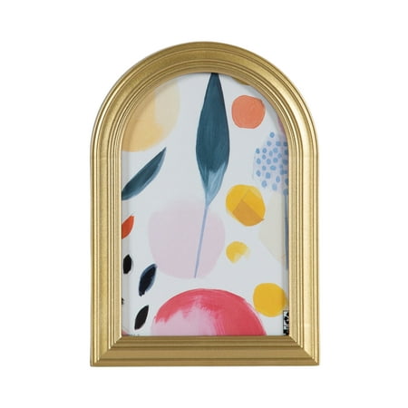 DesignOvation 4x6 Arch Gold Decorative Tabletop Picture Frame