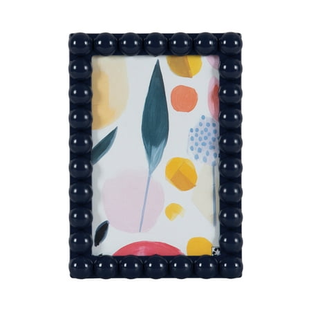 DesignOvation 4x6 Beaded Navy Decorative Tabletop Picture Frame