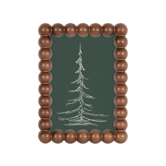 DesignOvation – 4x6 Picture Frame – Beaded Medium Walnut Tabletop Photo Frame