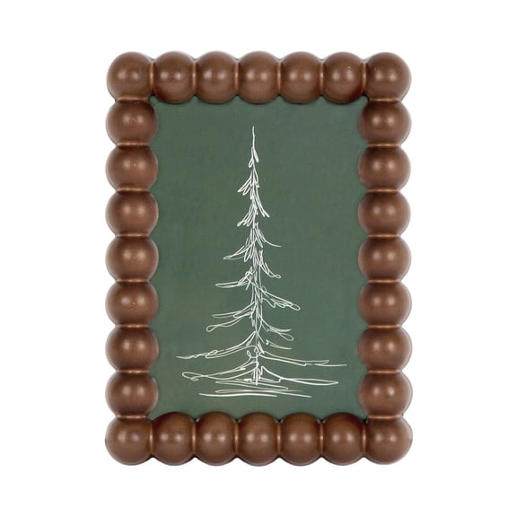 DesignOvation – 4x6 Picture Frame – Beaded Medium Walnut Tabletop Photo Frame