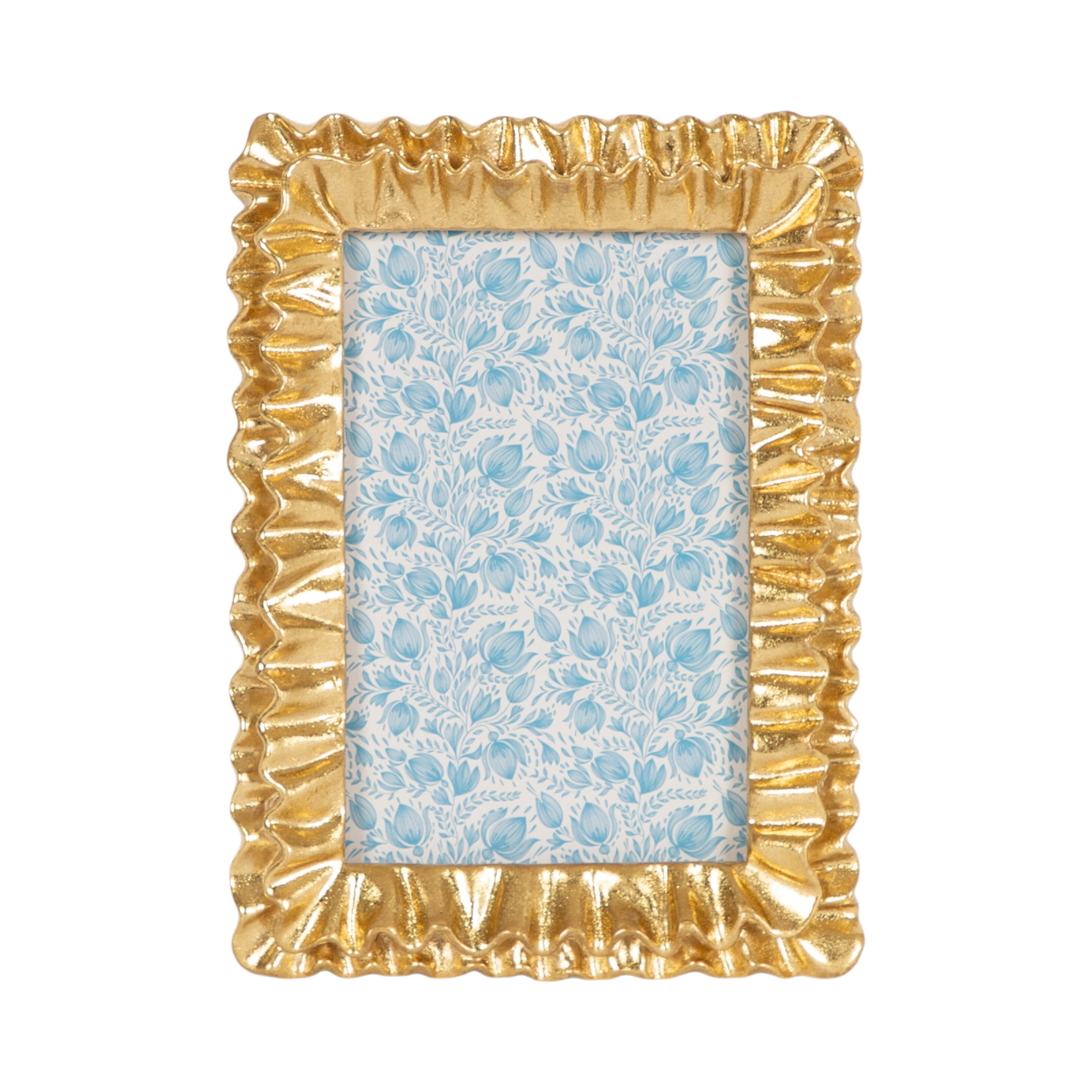 DesignOvation – 4x6 Picture Frame – Scalloped Gold Tabletop Photo Frame