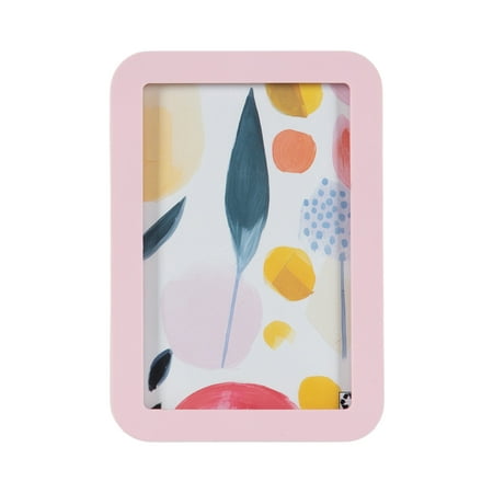 DesignOvation 4x6 Rounded Basic Pink Decorative Tabletop Picture Frame