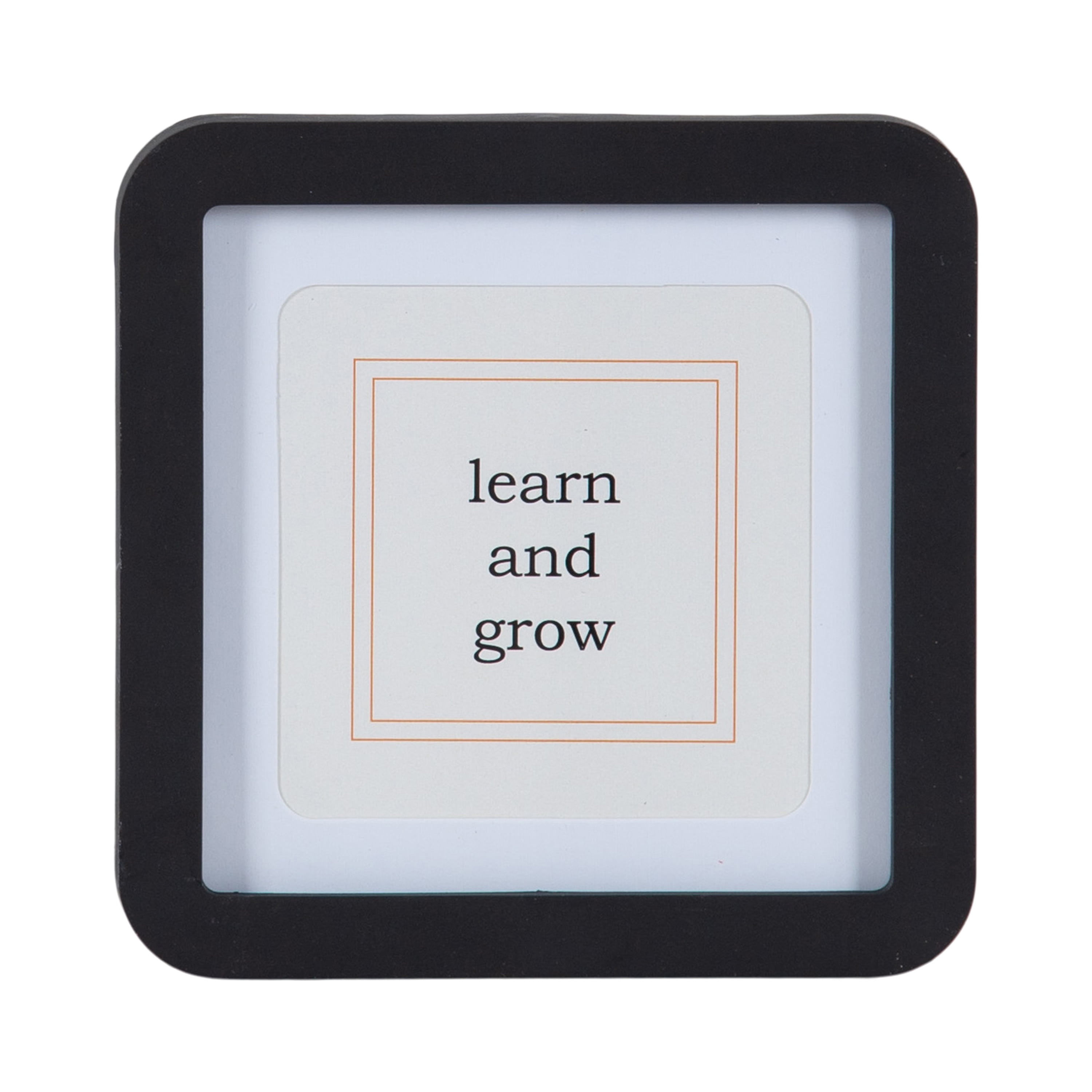 DesignOvation 5x5 Matted for 4x4 Rounded Basic Black Decorative Tabletop Picture Frame
